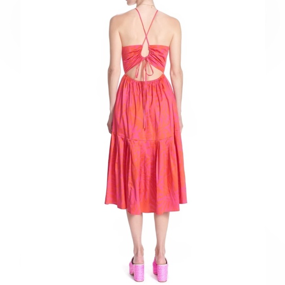 Corey Lynn Calter CHRISLEY DRESS-SHELL Flamingo Open Tie Back Medium New $298 - Picture 5 of 15